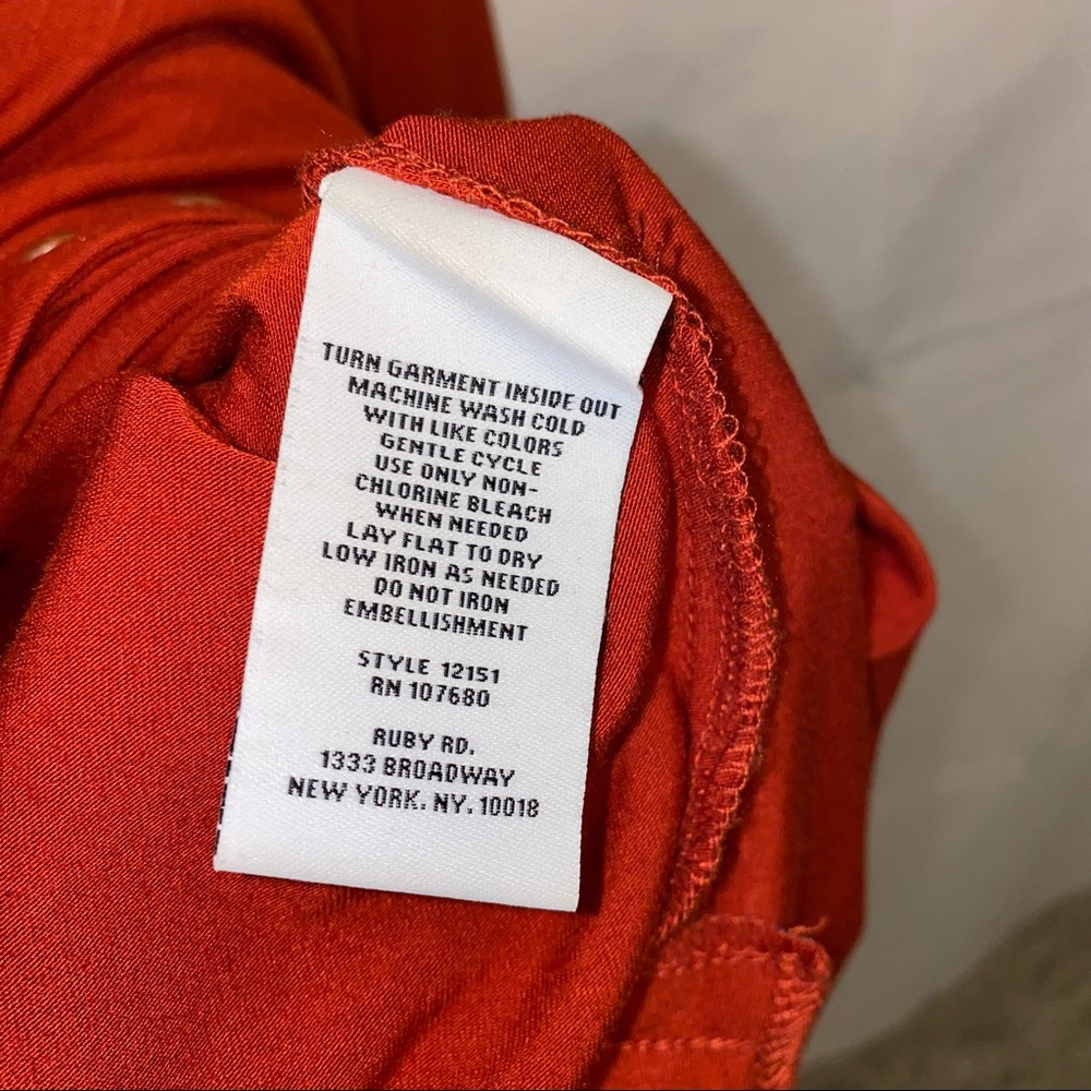 Ruby Rd. Rust Red Top W/ Gold Embellishments On T… - image 3